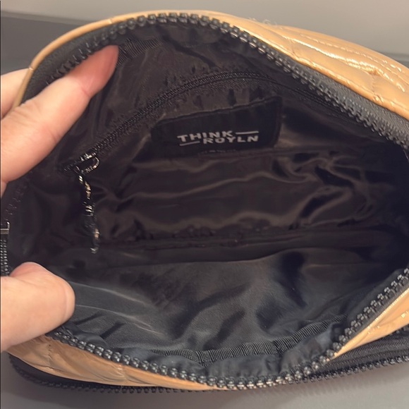 THINK ROYLN Tan and Black Quilted Crossbody Bag - Picture 9 of 13